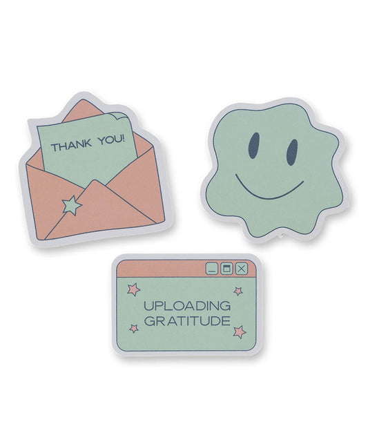 Grateful Stickers 3-Pack | Thankful Quotes | Durable & Waterproof